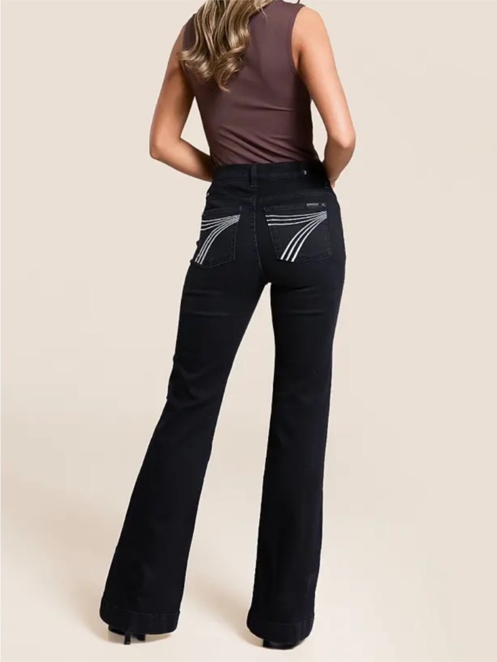 7 For All Mankind - Tailorless Dojo Jeans in Indigo with White Stitching